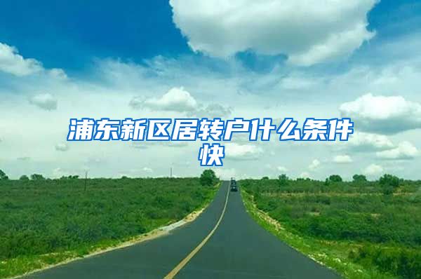 浦东新区居转户什么条件快