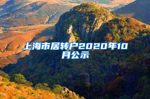 上海市居转户2020年10月公示