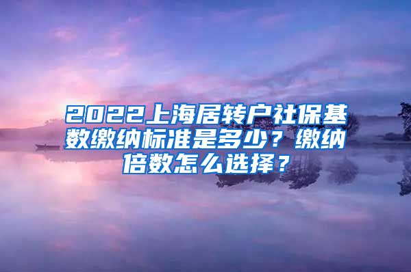 2022上海居转户社保基数缴纳标准是多少？缴纳倍数怎么选择？