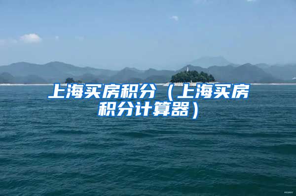 上海买房积分（上海买房积分计算器）