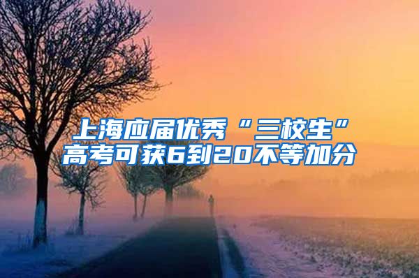 上海应届优秀“三校生”高考可获6到20不等加分