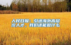 人民日报：引进海外高层次人才，我们还能做什么