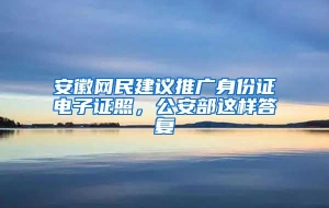 安徽网民建议推广身份证电子证照，公安部这样答复