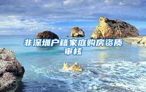 非深圳户籍家庭购房资质审核