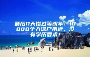 最后11天错过等明年！10000个入深户指标，没有学历要求！