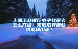 上海工商银行电子社保卡怎么开通？领取后有哪些功能和用途？