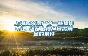 上海积分落户的一些操作办法_落户上海户口需满足的条件