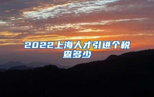 2022上海人才引进个税查多少