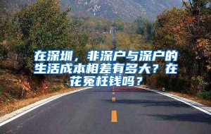 在深圳，非深户与深户的生活成本相差有多大？在花冤枉钱吗？