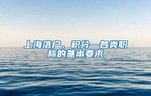 上海落户、积分—各类职称的基本要求