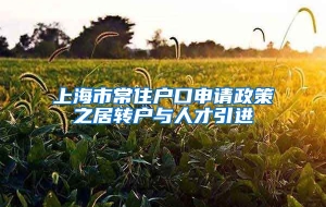 上海市常住户口申请政策之居转户与人才引进