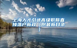 上海人才引进高级职称直接落户新政（附最新目录）