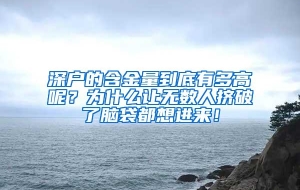 深户的含金量到底有多高呢？为什么让无数人挤破了脑袋都想进来！