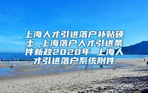 上海人才引进落户补贴硕士 上海落户人才引进条件新政2020年 上海人才引进落户系统附件