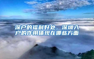 深户的福利好处，深圳入户的作用体现在哪些方面