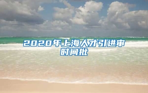 2020年上海人才引进审时间批