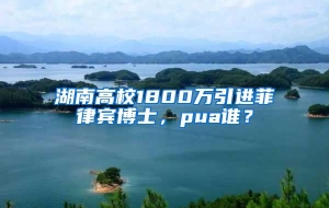 湖南高校1800万引进菲律宾博士，pua谁？