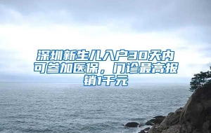 深圳新生儿入户30天内可参加医保，门诊最高报销1千元