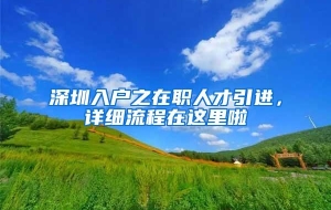 深圳入户之在职人才引进，详细流程在这里啦