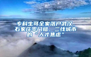 专科生可全家落户武汉，石家庄零门槛，二线城市的“人才焦虑”