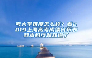 考大学难度怎么样？看2019上海高考成绩分布表和本科线就知道了