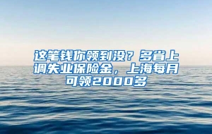 这笔钱你领到没？多省上调失业保险金，上海每月可领2000多