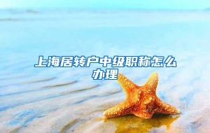 上海居转户中级职称怎么办理