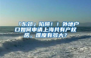 「东郊」陷阱！！外地户口如何申请上海共有产权房，难度有多大？