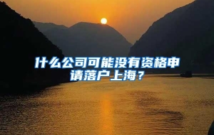 什么公司可能没有资格申请落户上海？