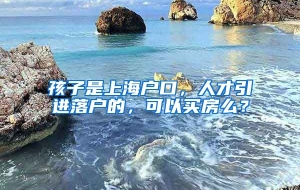 孩子是上海户口，人才引进落户的，可以买房么？