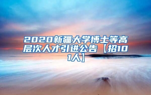 2020新疆大学博士等高层次人才引进公告【招101人】