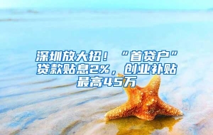 深圳放大招！“首贷户”贷款贴息2%，创业补贴最高45万