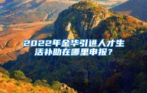 2022年金华引进人才生活补助在哪里申报？