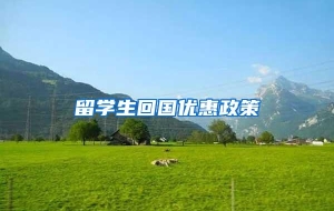 留学生回国优惠政策