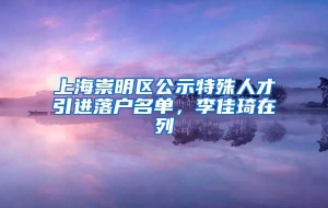 上海崇明区公示特殊人才引进落户名单，李佳琦在列