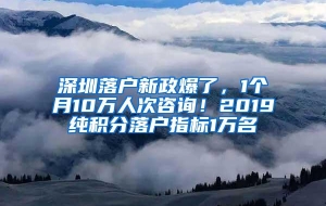 深圳落户新政爆了，1个月10万人次咨询！2019纯积分落户指标1万名