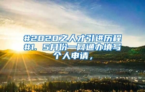 #2020之人才引进历程#1. 5月份一网通办填写个人申请，