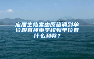 应届生档案由原籍调到单位跟直接重学校到单位有什么利弊？