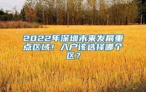 2022年深圳未来发展重点区域！入户该选择哪个区？