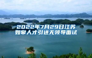 2022年7月29日江苏如皋人才引进无领导面试