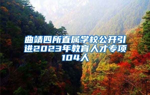 曲靖四所直属学校公开引进2023年教育人才专项104人