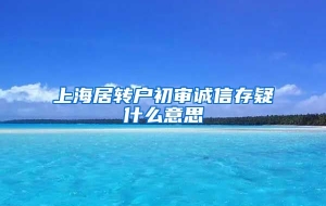 上海居转户初审诚信存疑什么意思