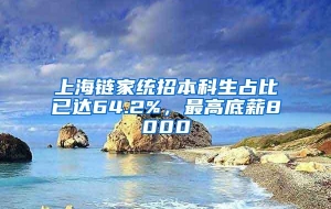 上海链家统招本科生占比已达64.2%，最高底薪8000