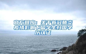 官方回应：关于新冠肺炎疫情影响下留学生归国学历认证