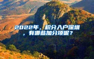 2022年，积分入户深圳，有哪些加分项呢？