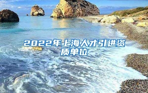 2022年上海人才引进资质单位