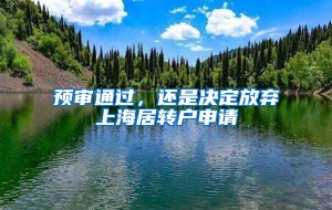 预审通过，还是决定放弃上海居转户申请