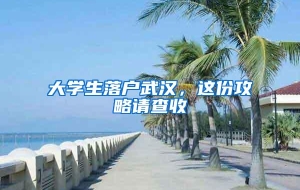 大学生落户武汉，这份攻略请查收