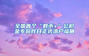 全国首个“数币+”公积金专窗昨日正式落户福田