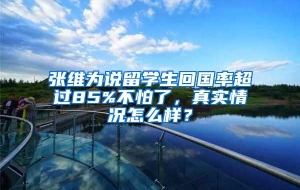 张维为说留学生回国率超过85%不怕了，真实情况怎么样？